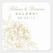 Custom Favour Sticker | Floral Peony Design