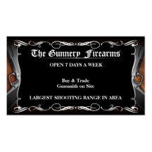 Custom FPistol Firearm Gun Shop Business Cards