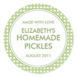 Custom Green Polka Dot Canning Stickers / Labels stickers