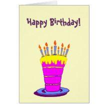 Custom Happy Birthday Giant Pink Cake Card