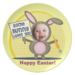 Custom Happy Easter Chocolate Bunny Plate