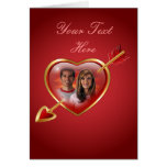 Custom Heart & Arrow Photo Frame Card