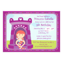 Custom HRH Princess Birthday Party Invites