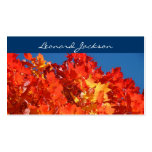Custom Leaves Business Cards Colourful Autumn Blue
