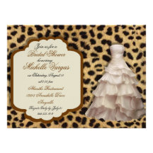 Custom Leopard Print Bridal Shower Invitations