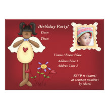 Custom Little Angel Birthday Party Invitation