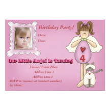 Custom Little Angel Birthday Party Invitation