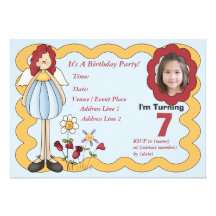 Custom Little Angel Birthday Party Invitation