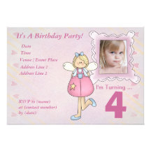 Custom Little Angel Birthday Party Invitation