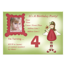 Custom Little Angel Birthday Party Invitation