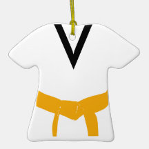 Custom Martial Arts Orange Belt Uniform Ornament