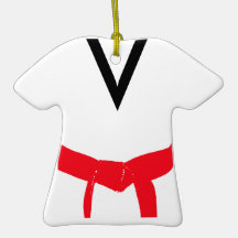 Custom Martial Arts Red Belt Uniform Ornament