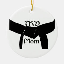 Custom Martial Arts TKD Mum Round Ornament