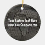 Custom Metal World Globe Ornament