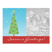 Custom Modern Christmas Tree Holiday Postcards