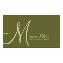 Custom Monogram Army Green business cards