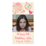 Custom Monogram Birthday Photo Card