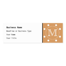Custom Monogram. Brown Polka Dot Pattern. Business Card Template