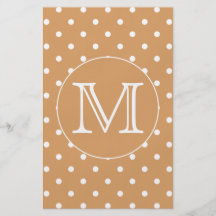 Custom Monogram. Brown Polka Dot Pattern. Full Colour Flyer