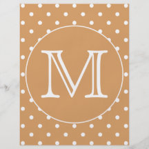 Custom Monogram. Brown Polka Dot Pattern. Custom Flyer