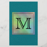 Custom Monogram Image on Teal Pattern. Custom Flyer