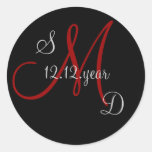Custom Monogram label Round Stickers