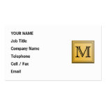 Custom Monogram Picture, nonmetallic gold colours. Business Card Templates