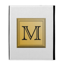 Custom Monogram Picture, nonmetallic gold colours. iPad Case