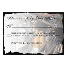 Custom Motorcycle Biker Wedding RSVP card Custom Invite