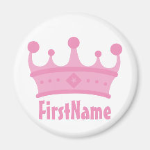 Custom Name Crown Fridge Magnet