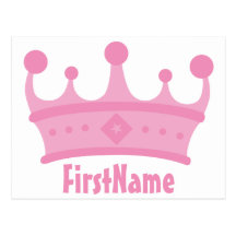 Custom Name Crown Post Card