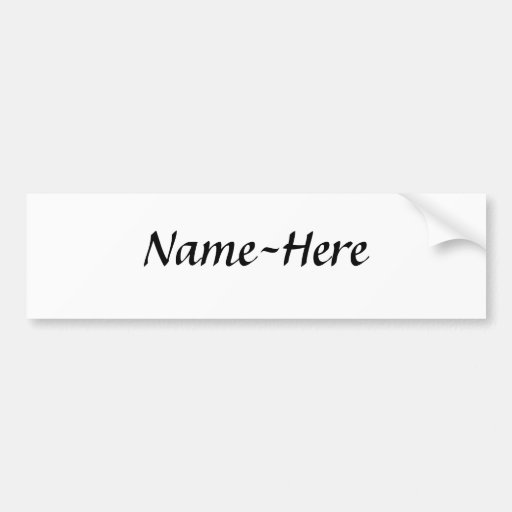 Custom name design, with a script font. bumper stickers