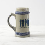 Custom name groomsman bachelor blue beer stein coffee mugs