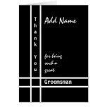 Custom Name Groomsman Wedding Thank You G431 Card