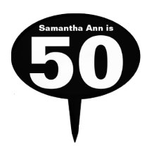 Custom Name Personalised 50th Birthday Cake Topper