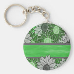 Custom Name Template and Flowers Keychain