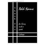 Custom Name - Usher Wedding Thank You Cards