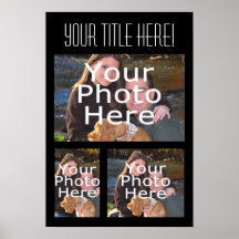 Custom Photo Collage Poster, Three Photos