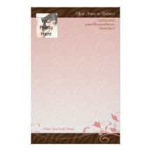 Custom Photo Stationery, Pink Swirl