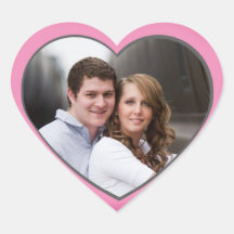 Custom Photo Wedding Couples Heart Sticker