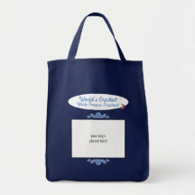 Custom Photo Worlds Greatest White German Shepherd Bags