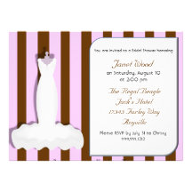 Custom Pink and Brown Bridal Shower Invitations
