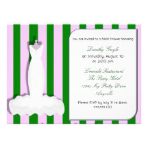 Custom Pink and Green Bridal Shower Invitations