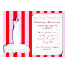 Custom Pink and  Red Bridal Shower Invitations