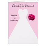 Custom Pink Bridesmaid Thank You Card