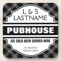 Custom Pubhouse Home Bar Beer Sign Beverage Coaster