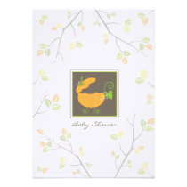 Custom Pumpkin Baby Carriage Shower Invitation invitations