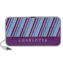 Custom Purple and Blue Stripes Travel Speakers