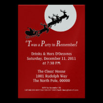 Custom Santa Sleigh Christmas Party Invite invitations