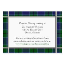Custom Scott Plaid Wedding Enclosure Card Business Card